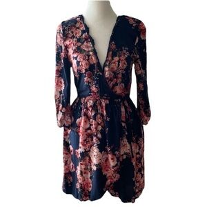BAND OF GYPSIES Floral Mock Wrap Dress